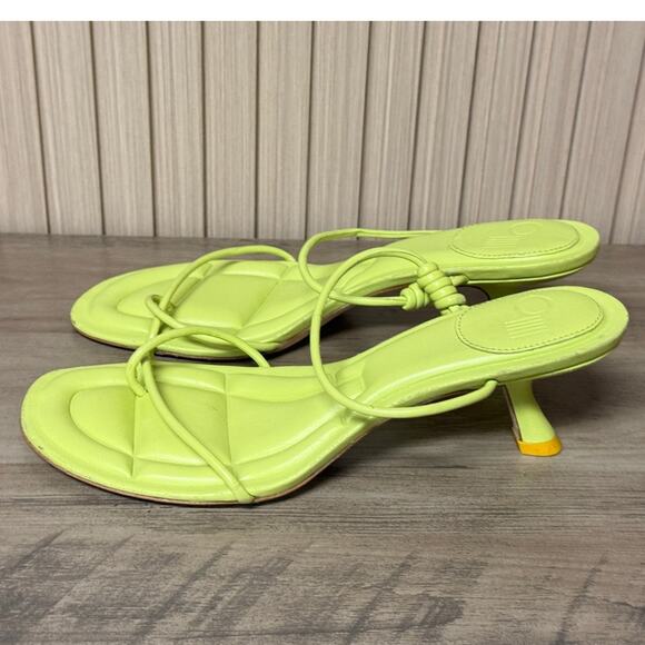 Oncept Sydney Rolled Strap Leather Heel Sandal in Limeade Women’s Size 9.5 - Picture 4 of 10